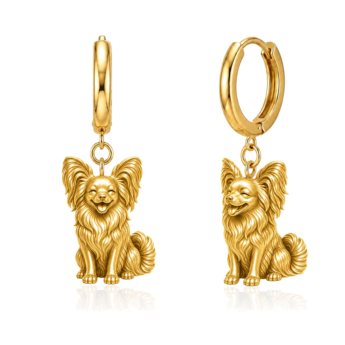 Papillon personalized companion handcrafted huggie earrings