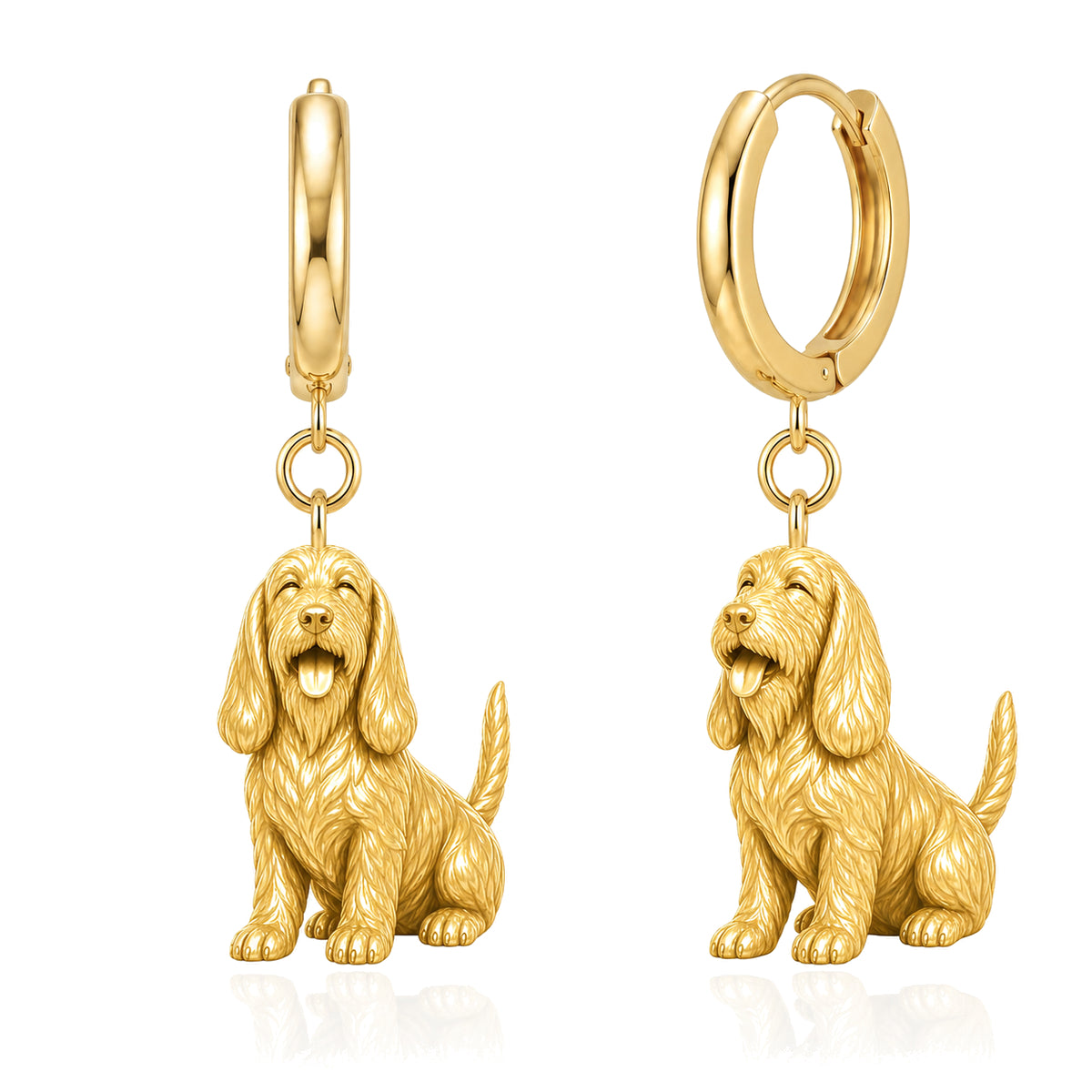 Petit Basset Griffon Vendéen personalized companion handcrafted huggie earrings