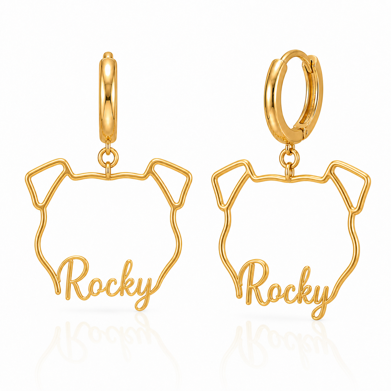 Pit Bull Rocky personalized pet face earrings
