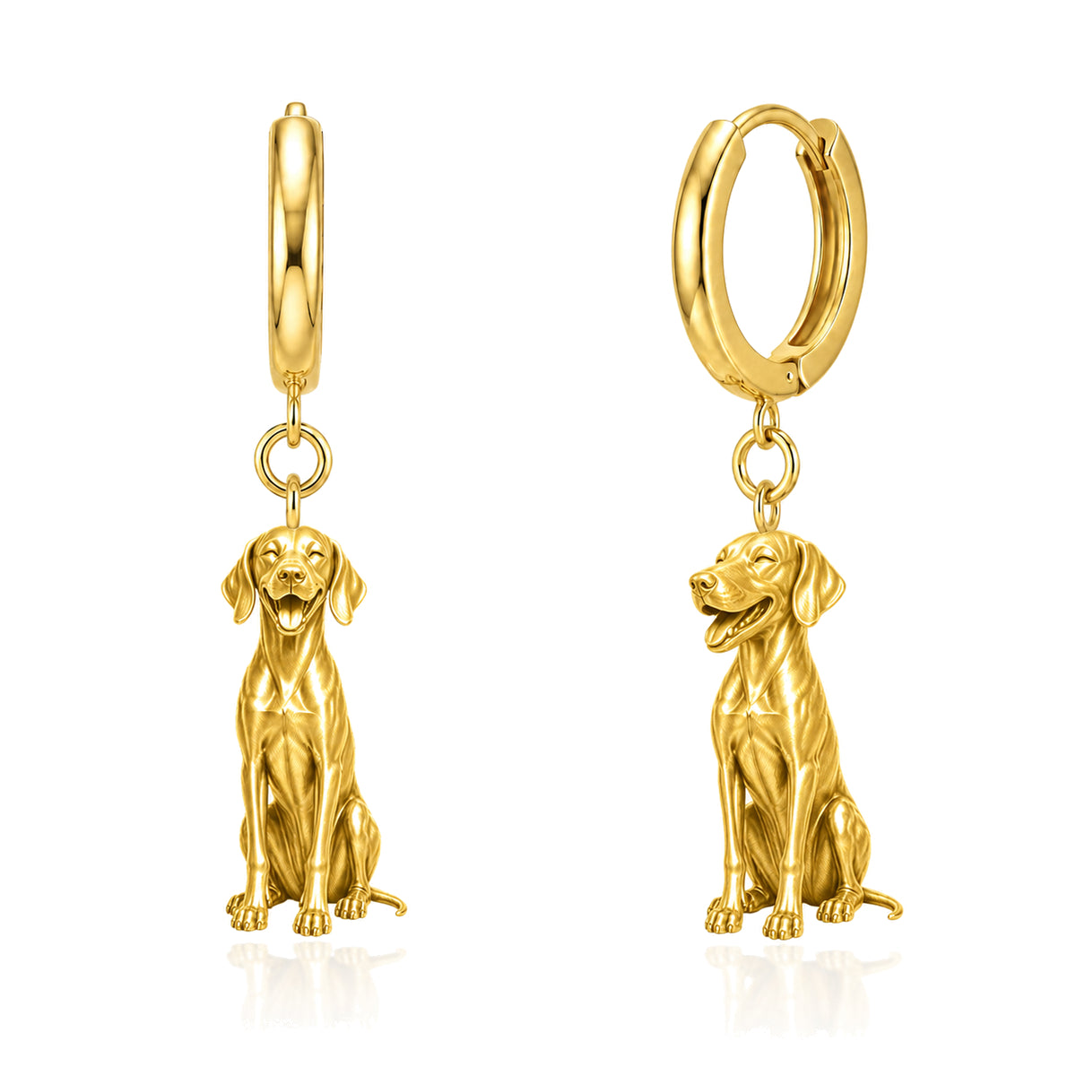 Pointer personalized companion handcrafted huggie earrings