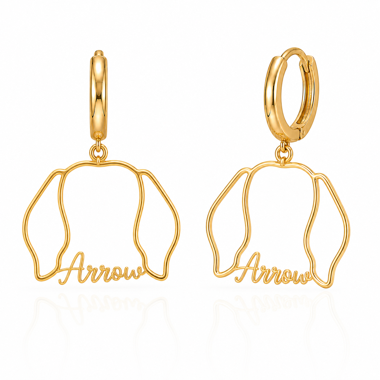 Pointer Arrow personalized pet face earrings