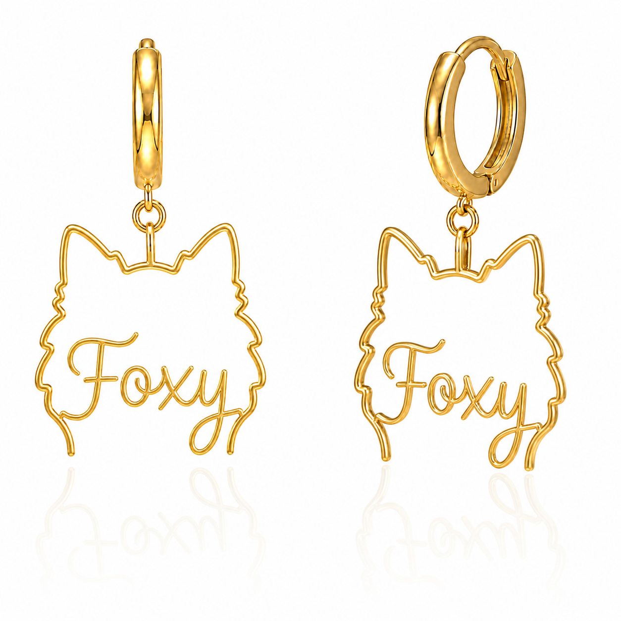 Pomeranian Foxy personalized pet face earrings