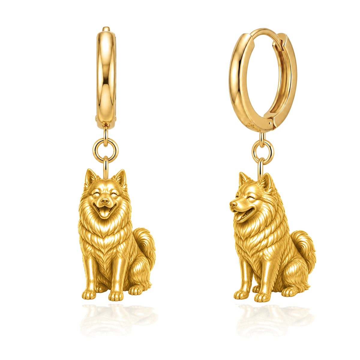Pomsky personalized companion handcrafted huggie earrings