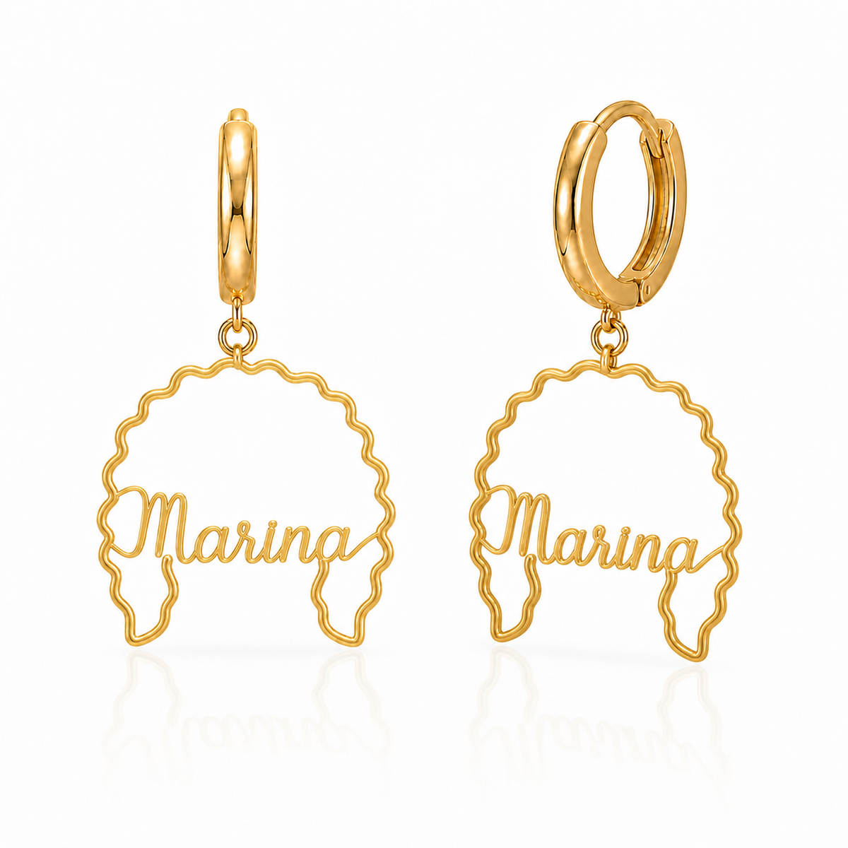 Portuguese Water Dog Marina personalized pet face earrings