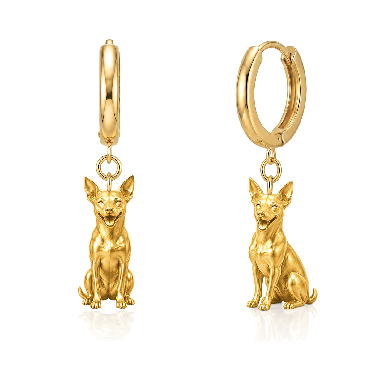 Rat Terrier personalized companion handcrafted huggie earrings