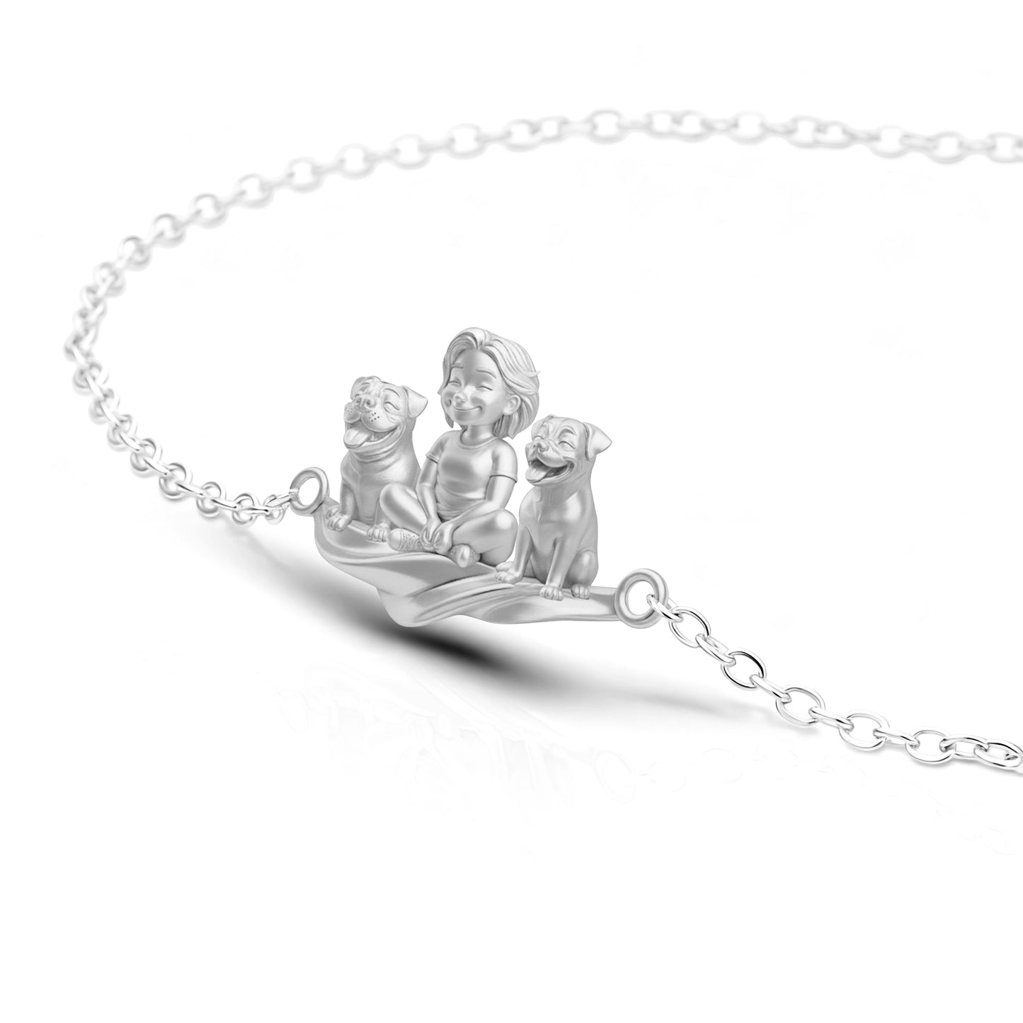 Soulyshine Personalized Girl And Her Pets - Handcrafted Bracelet