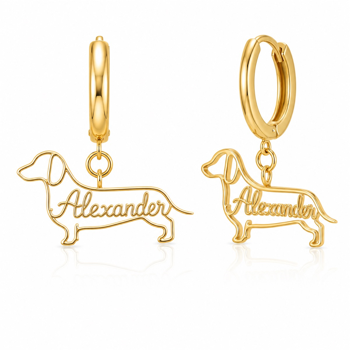 Dachshund smooth coat - 18K Gold Vermeil - 1st