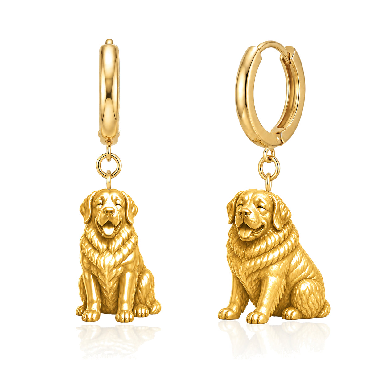 Saint Bernard personalized companion handcrafted huggie earrings