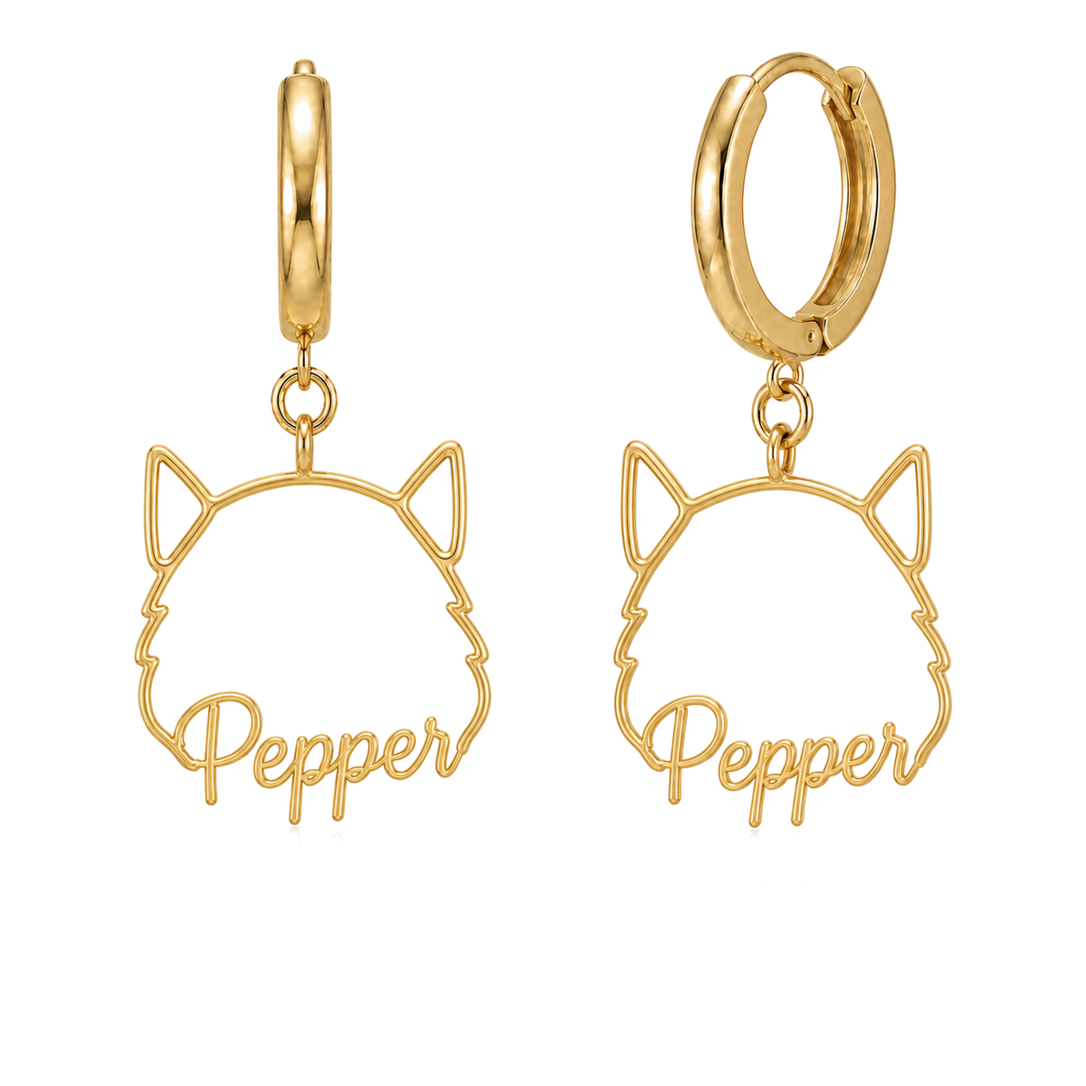 Schnauzer Miniature cropped ears Pepper personalized pet face earrings