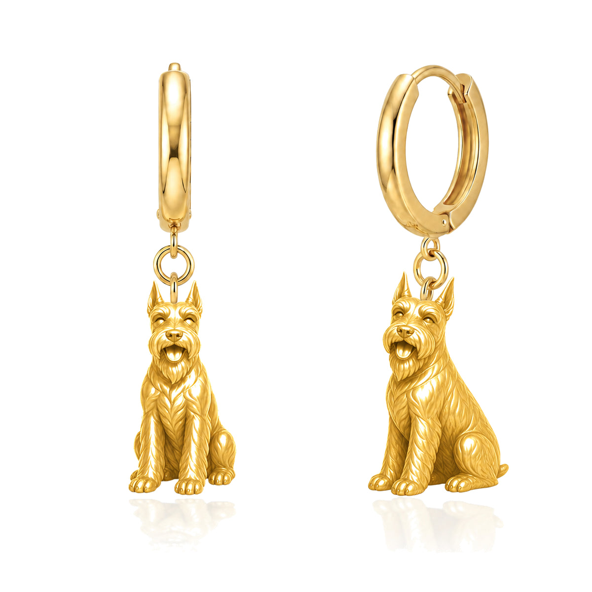 Schnauzer Standard cropped ears personalized companion handcrafted huggie earrings