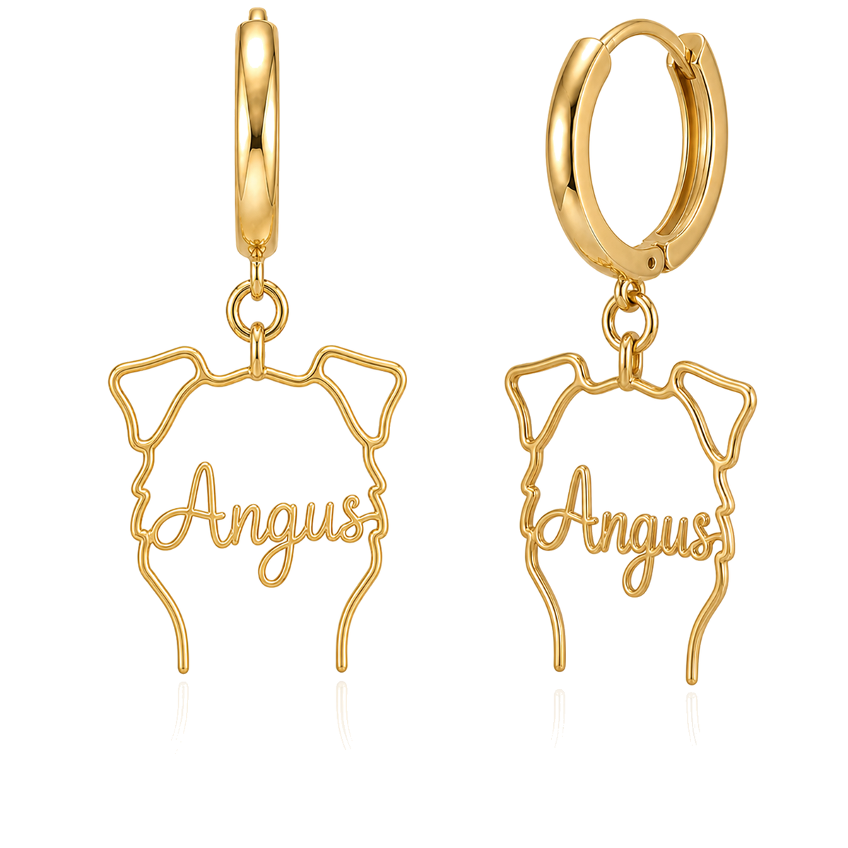 Scottish Deerhound Angus personalized pet face earrings