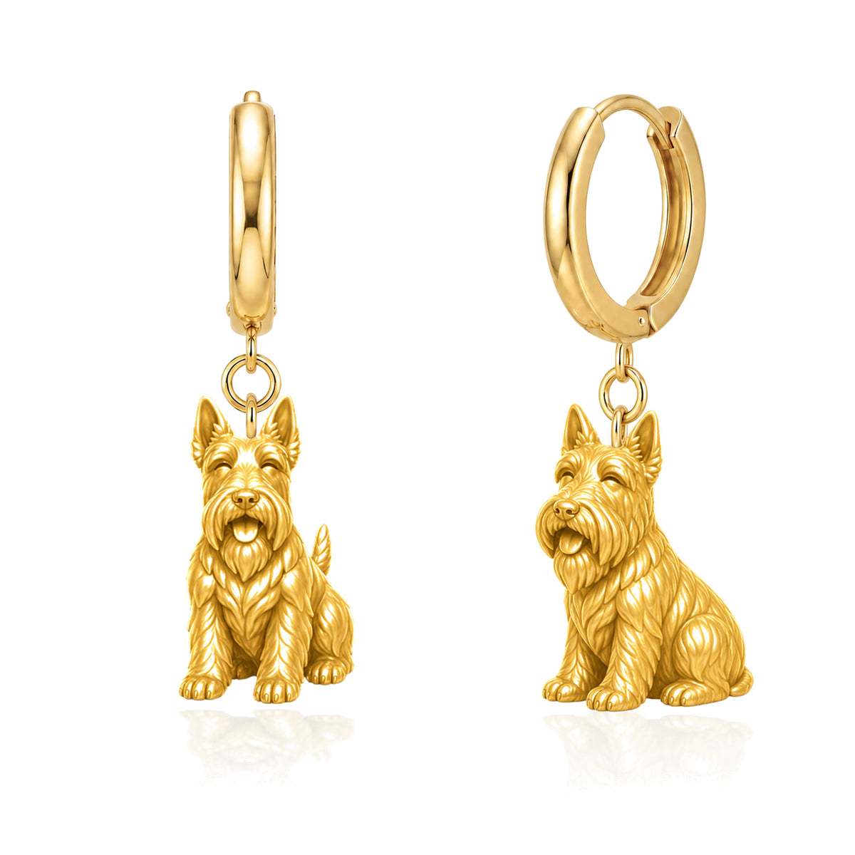 Scottish Terrier personalized companion handcrafted huggie earrings