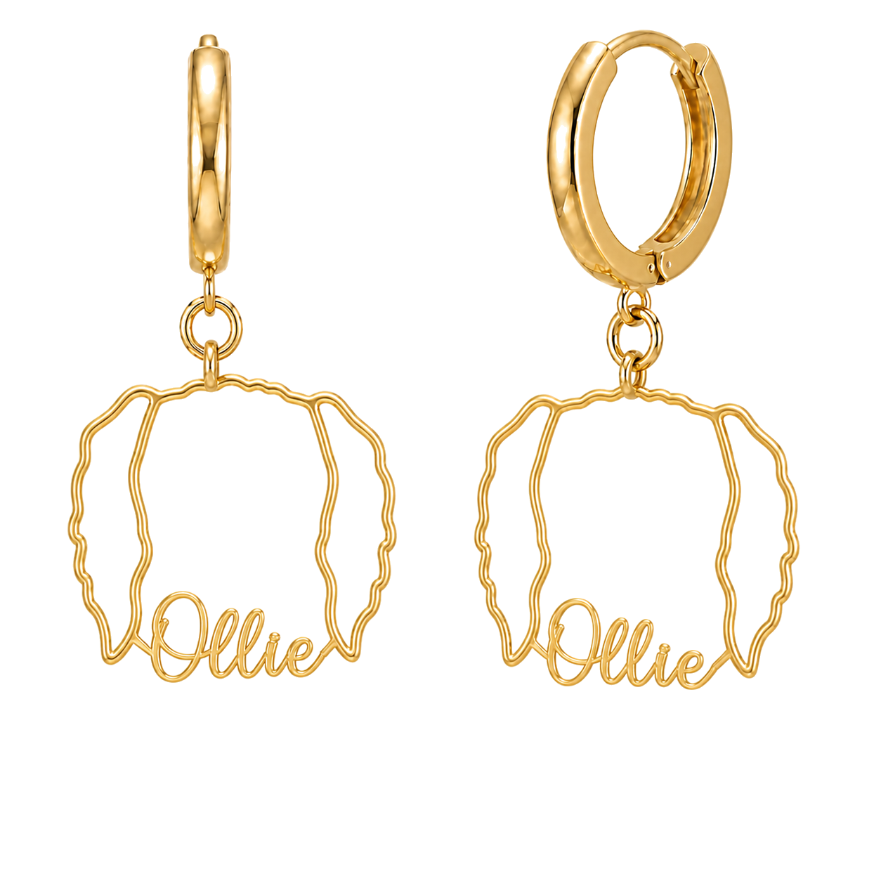 Sheepadoodle Ollie personalized pet face earrings