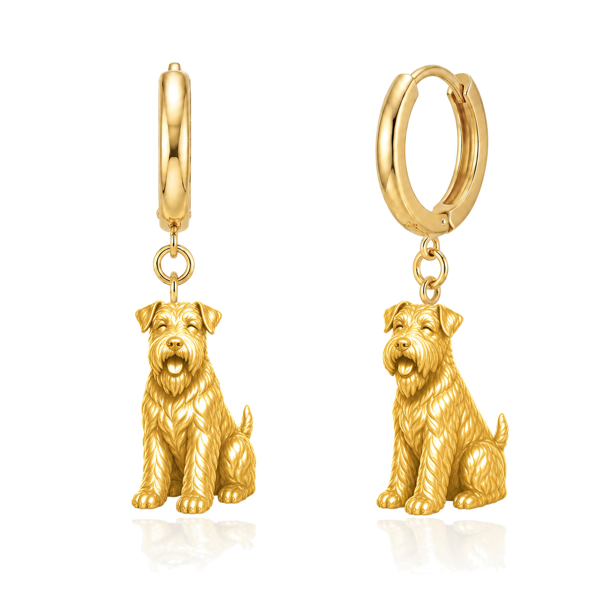 Soft Coated Wheaten Terrier personalized companion handcrafted huggie earrings