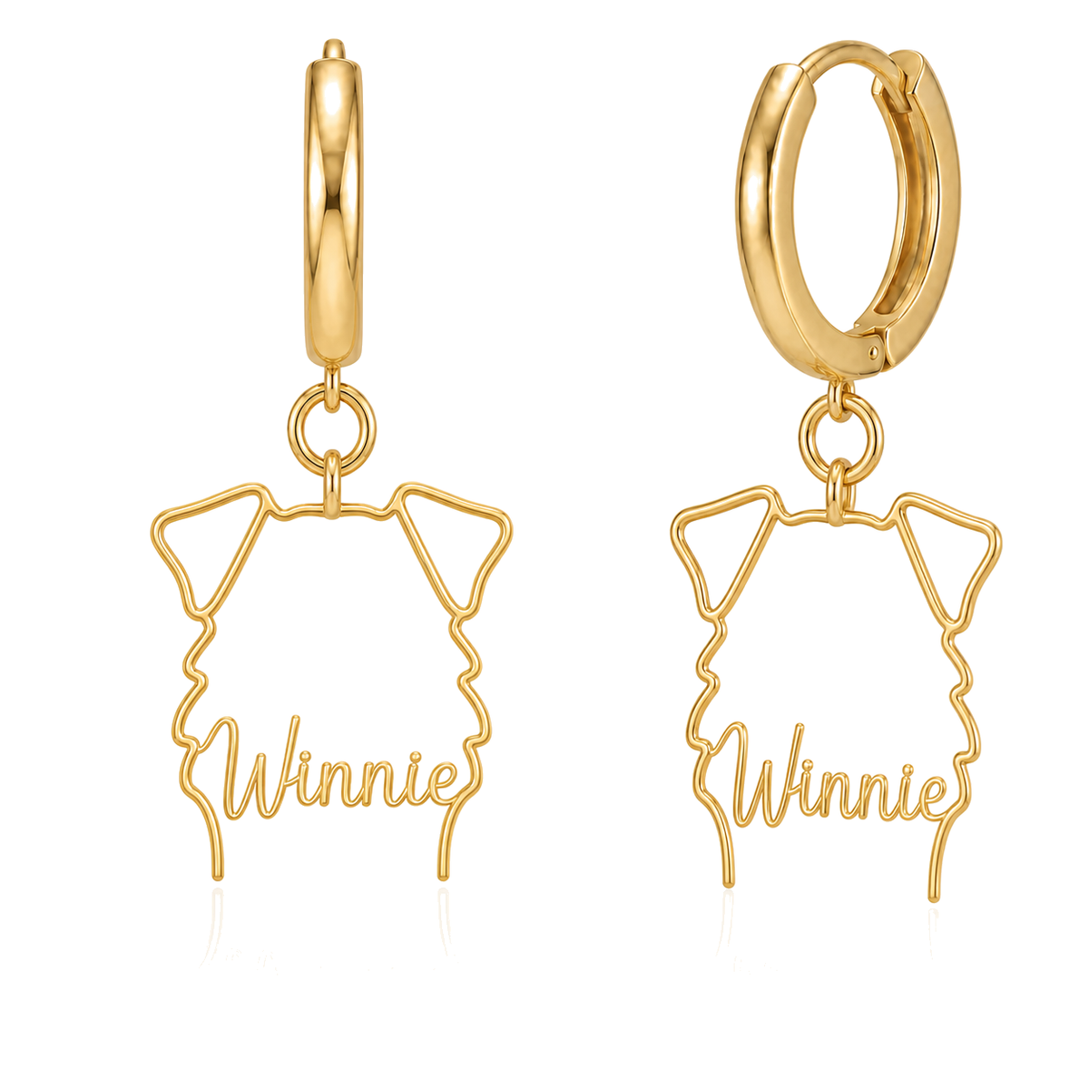 Soft Coated Wheaten Terrier Winnie personalized pet face earrings