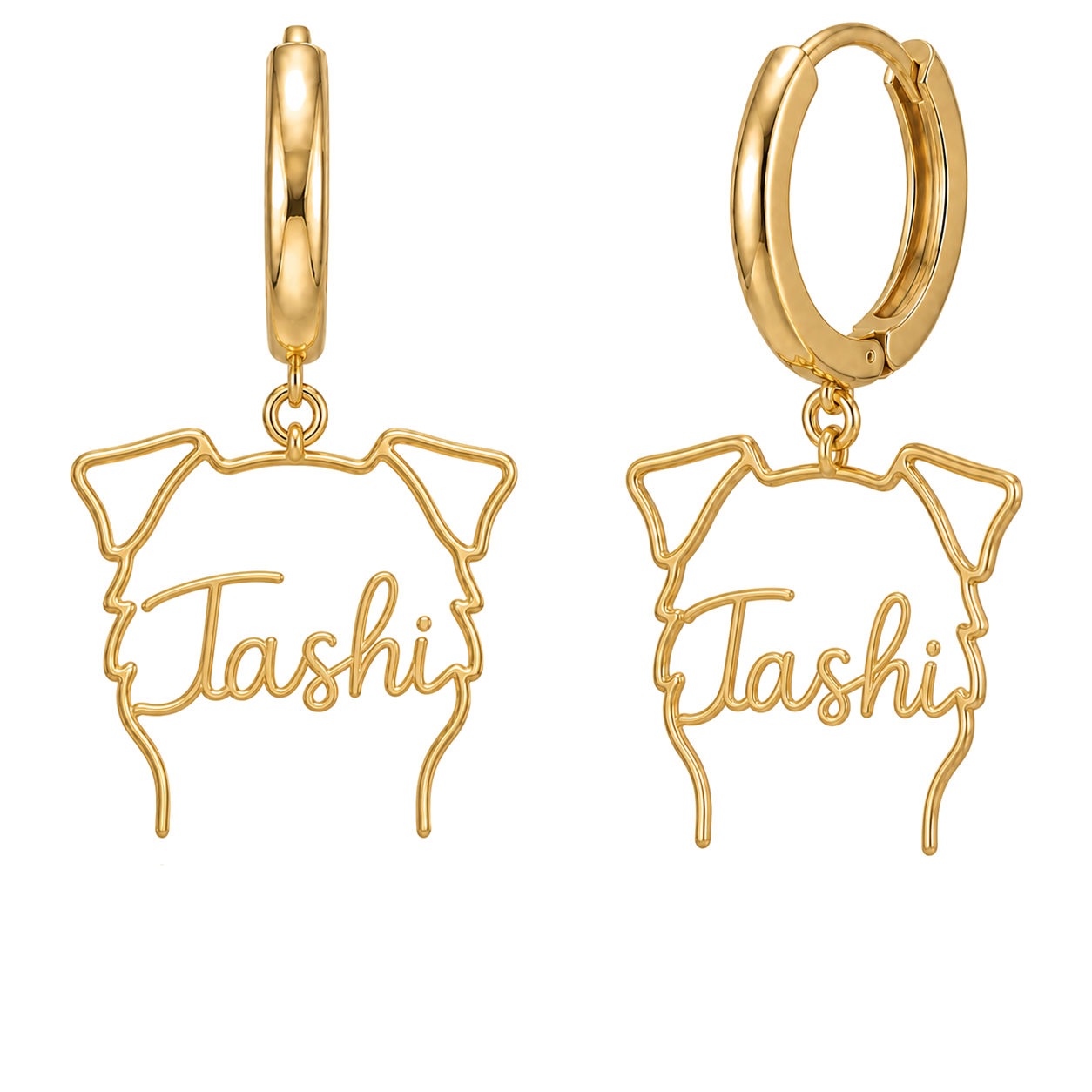 Tibetan Mastiff Tashi personalized pet face earrings
