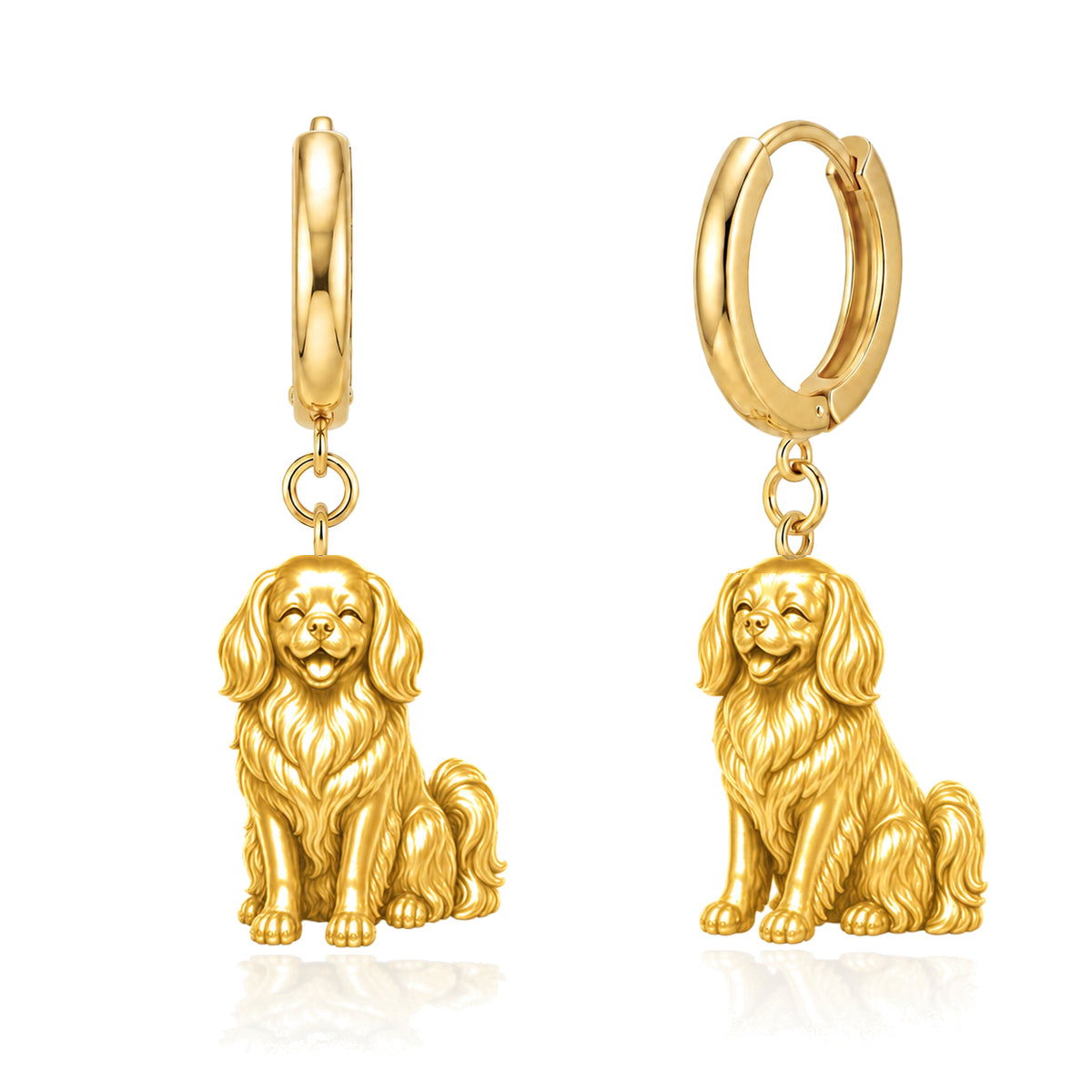 Tibetan Spaniel personalized companion handcrafted huggie earrings