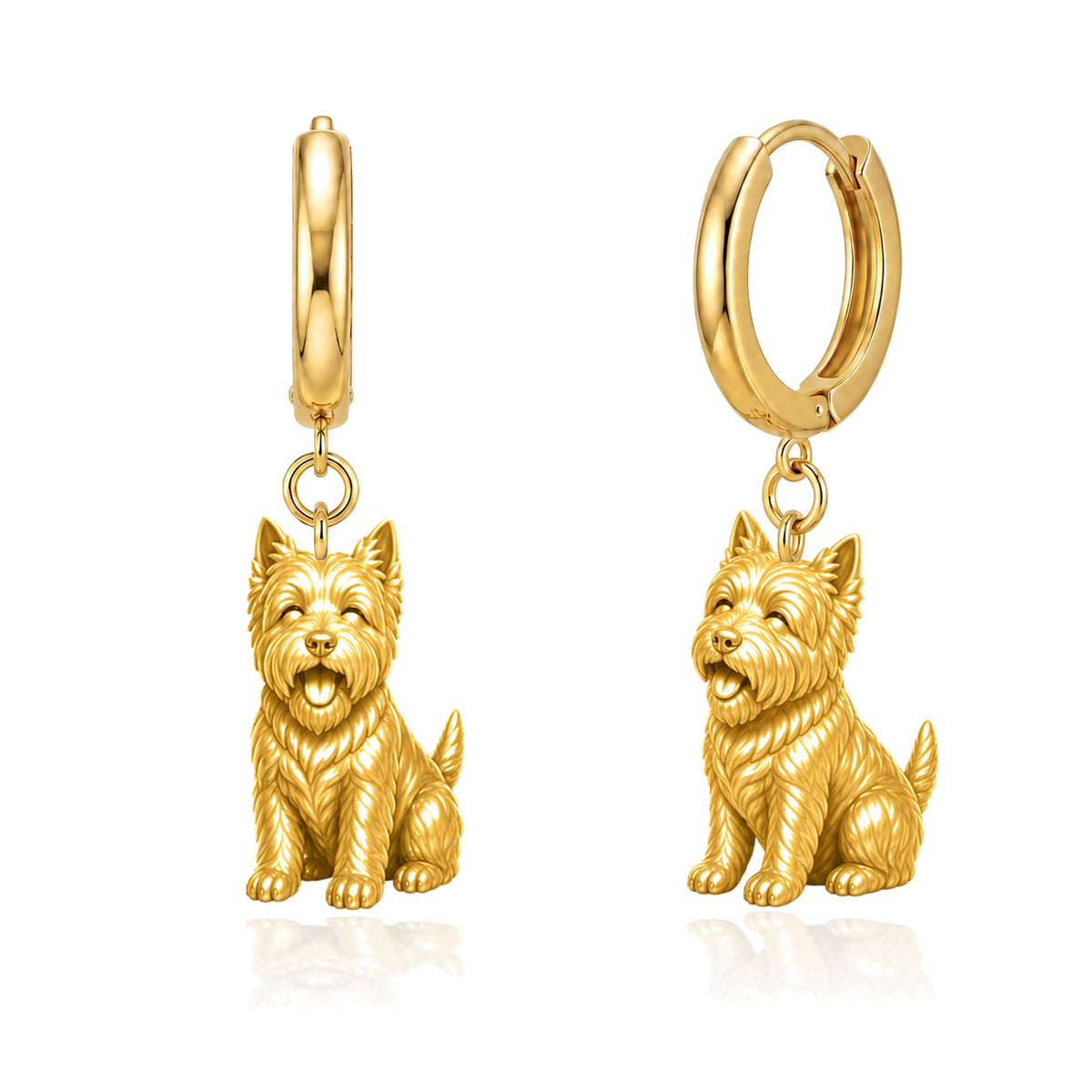 West Highland White Terrier personalized companion handcrafted huggie earrings