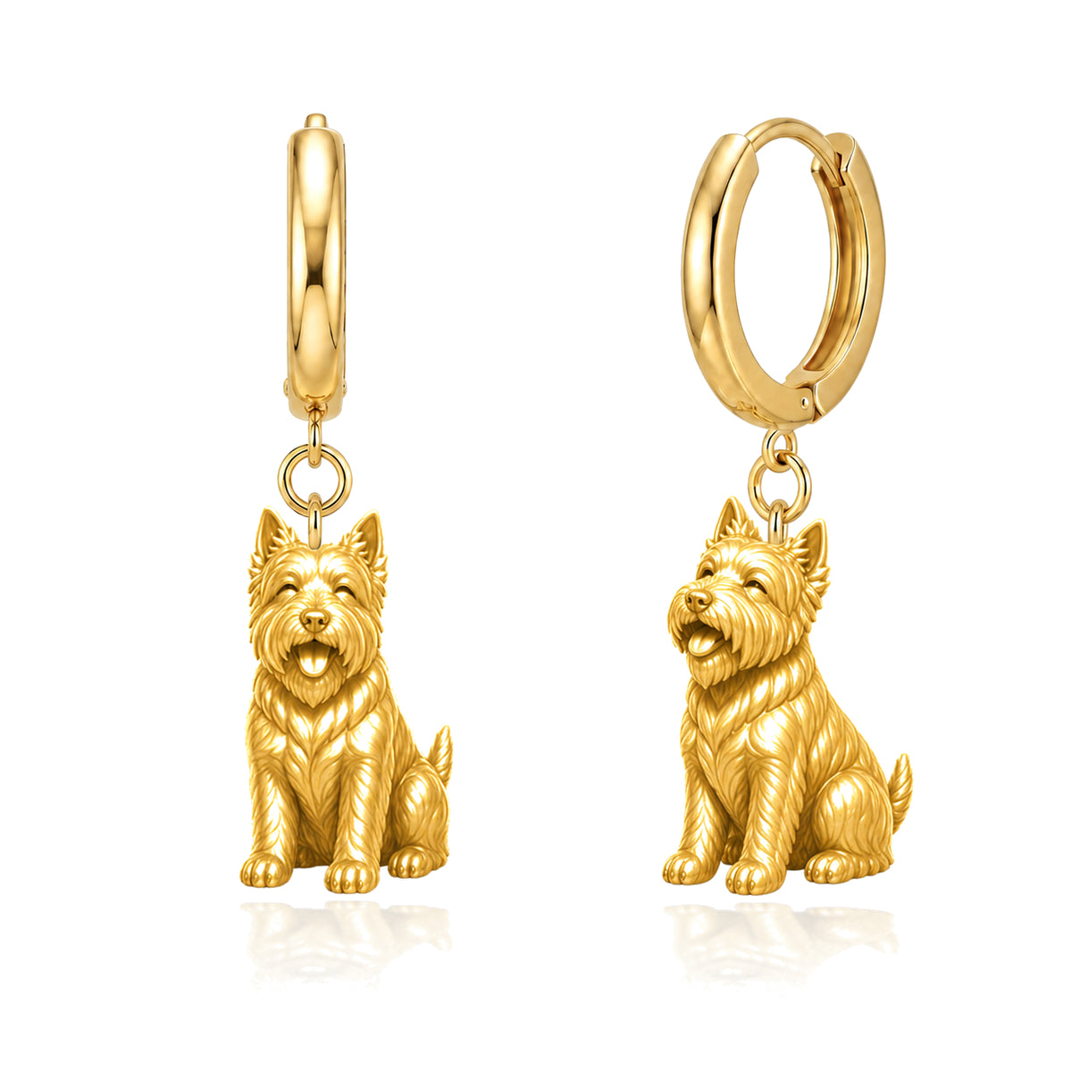 Westie personalized companion handcrafted huggie earrings
