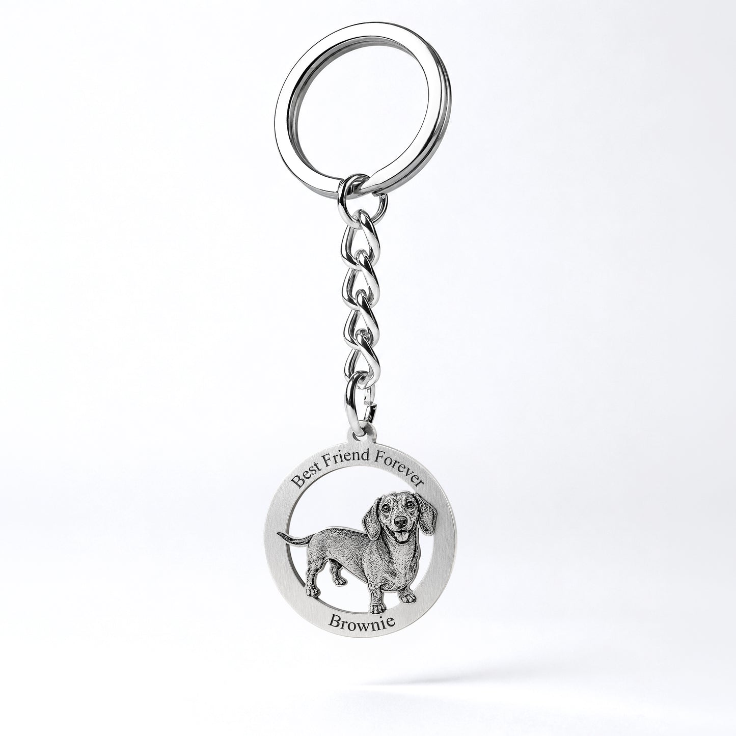 Soulyshine Precious Paw - Upload Pet Portrait Photo Circle Keychain