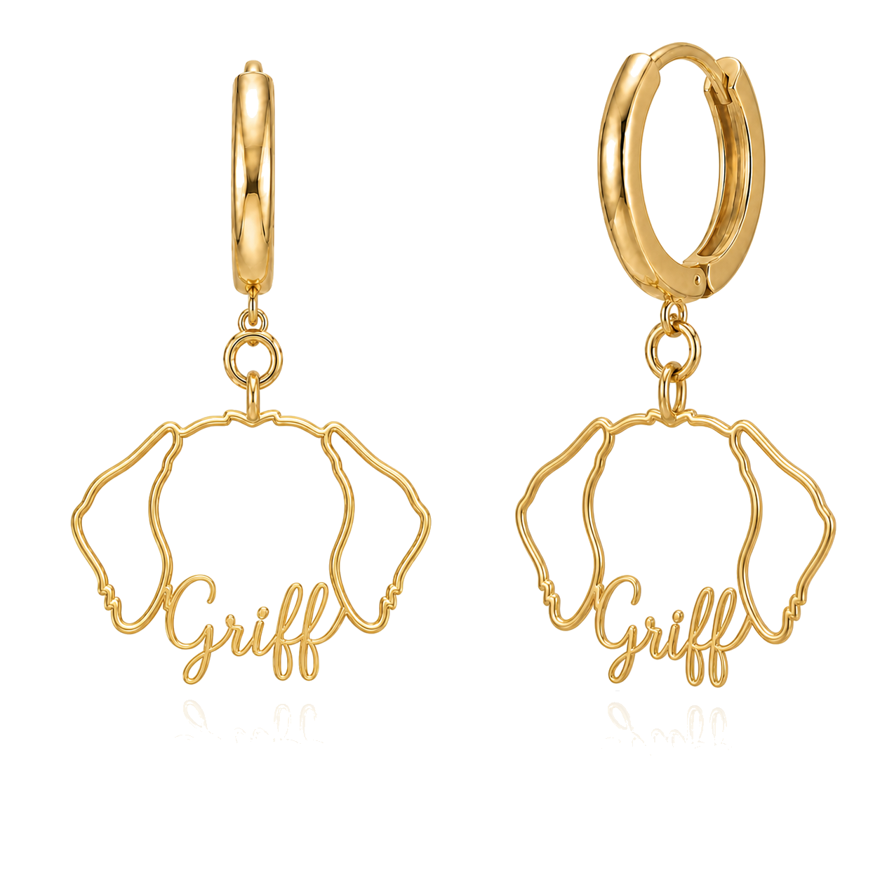 Wirehaired Pointing Griffon Griff personalized pet face earrings