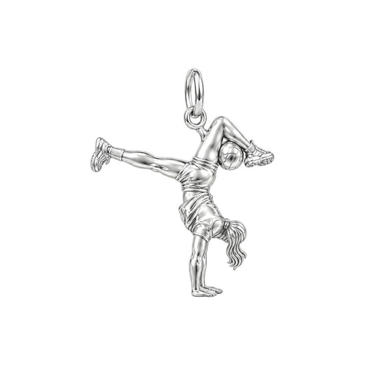 Acrobatic Volleyball Star Charm Bracelet – Personalized Athlete Gift – back of the charm, engraving area