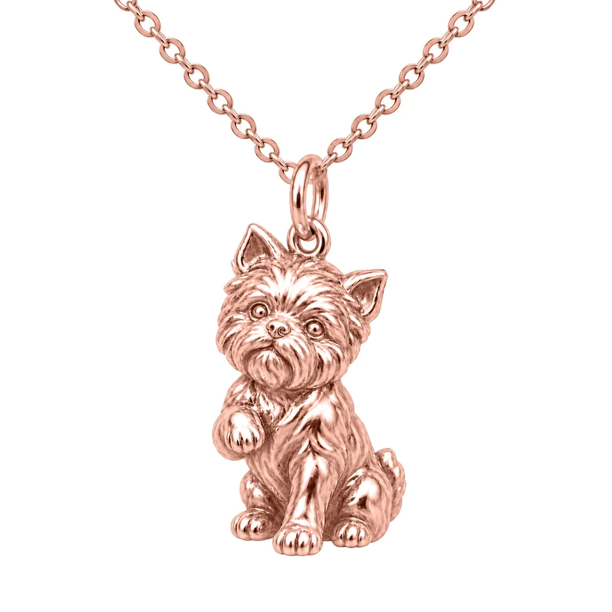 Affenpinscher dog charm necklace — Rose Gold