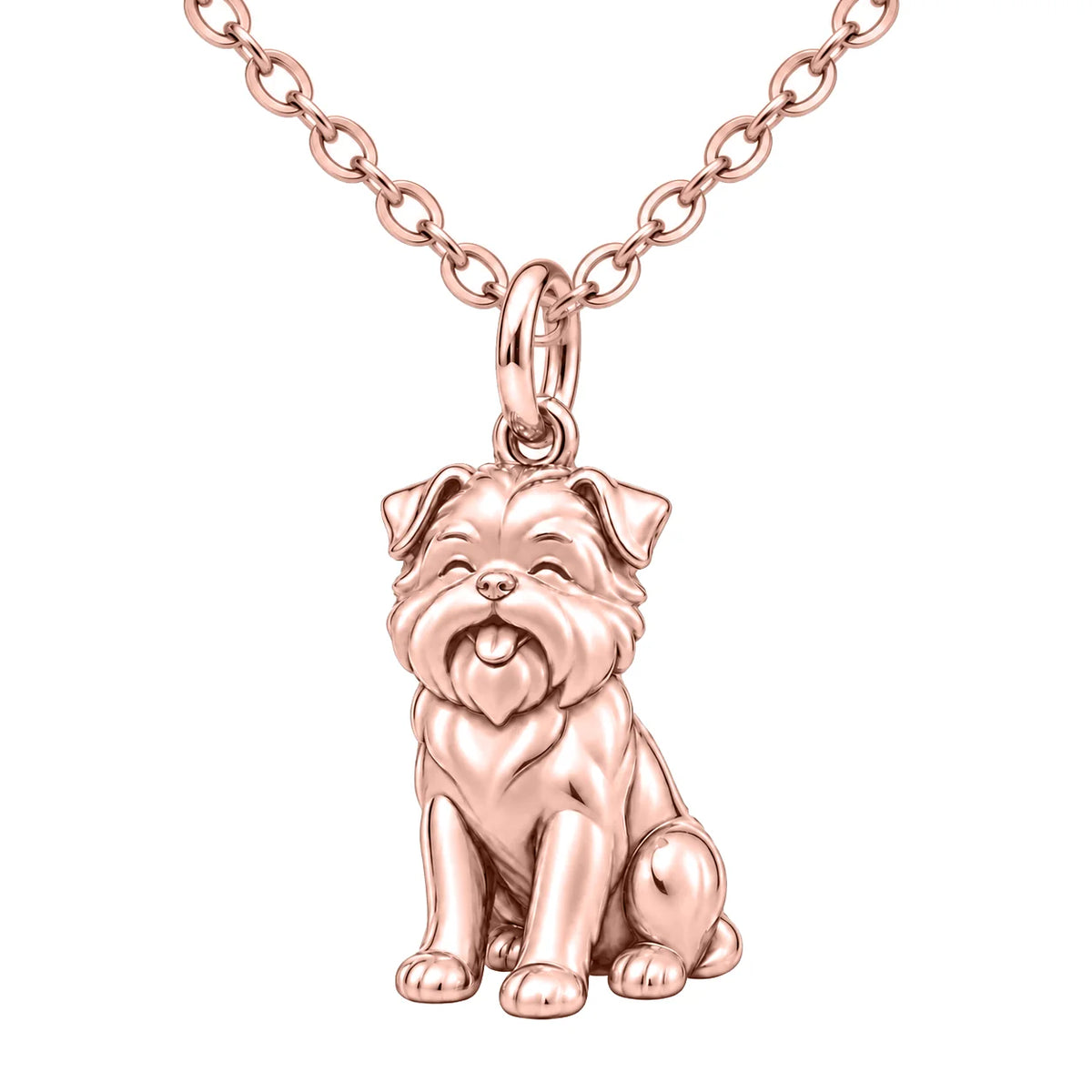 Affenpinscher dog charm necklace — Rose Gold