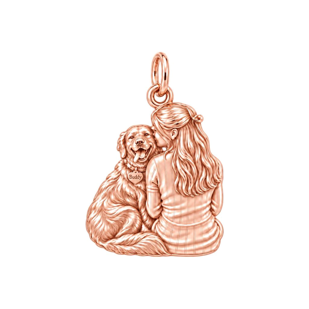 Always by Your Side Charm Bracelet – Personalized Dog Mom Gift – rose gold charm, front view