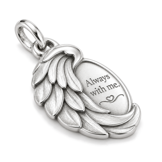 Always With Me Wing Charm — Silver Super Macro | charm-topics-remaining-444-2026-09-14 | topic-427