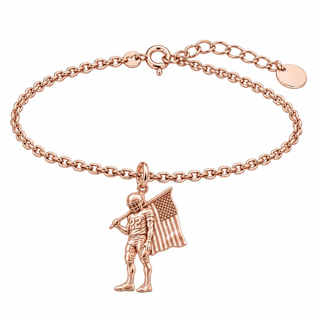 American Gridiron Pride Charm Bracelet Set – rose gold, front view