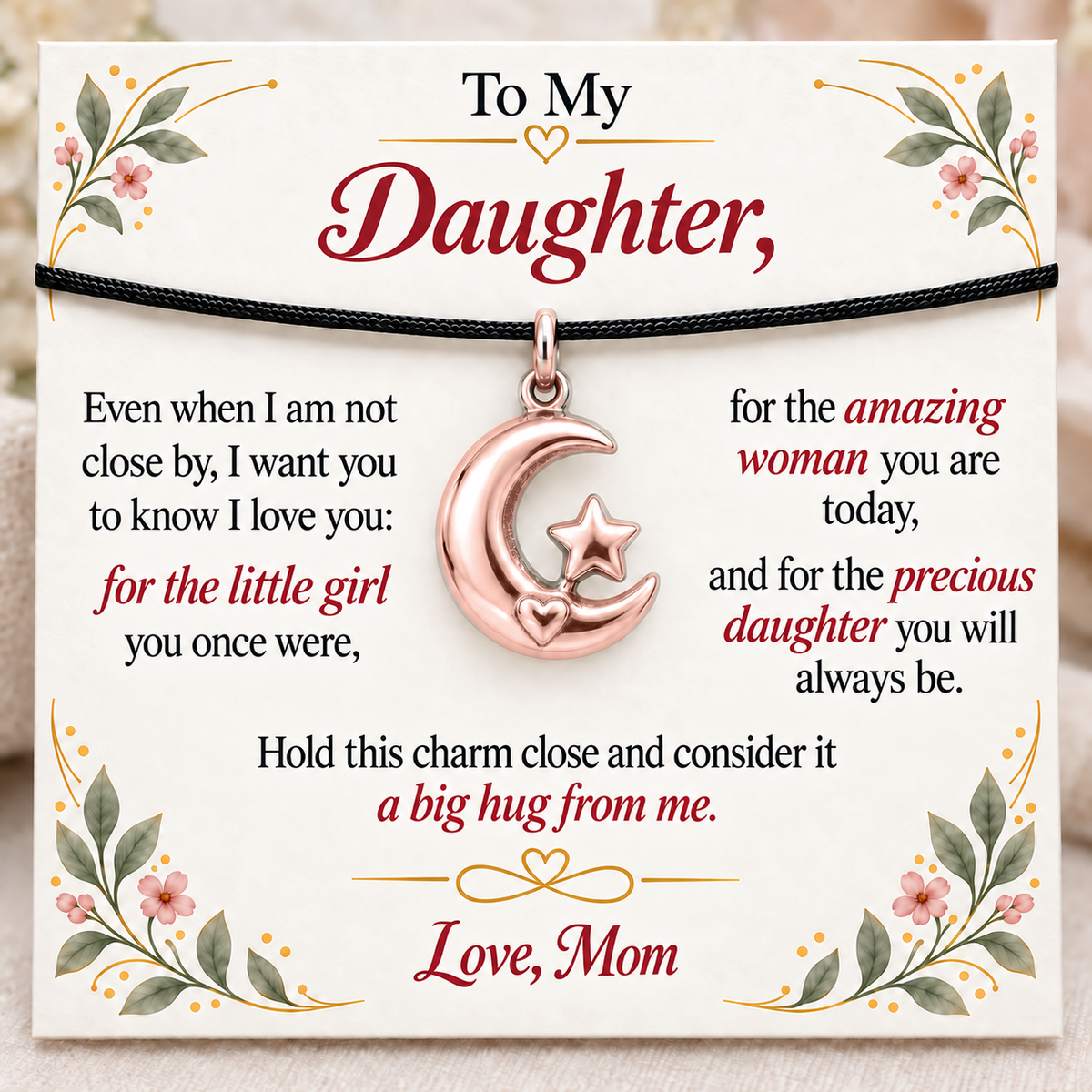 Moon and Star, Mom’s Hug from Afar — Main image, rose gold finish