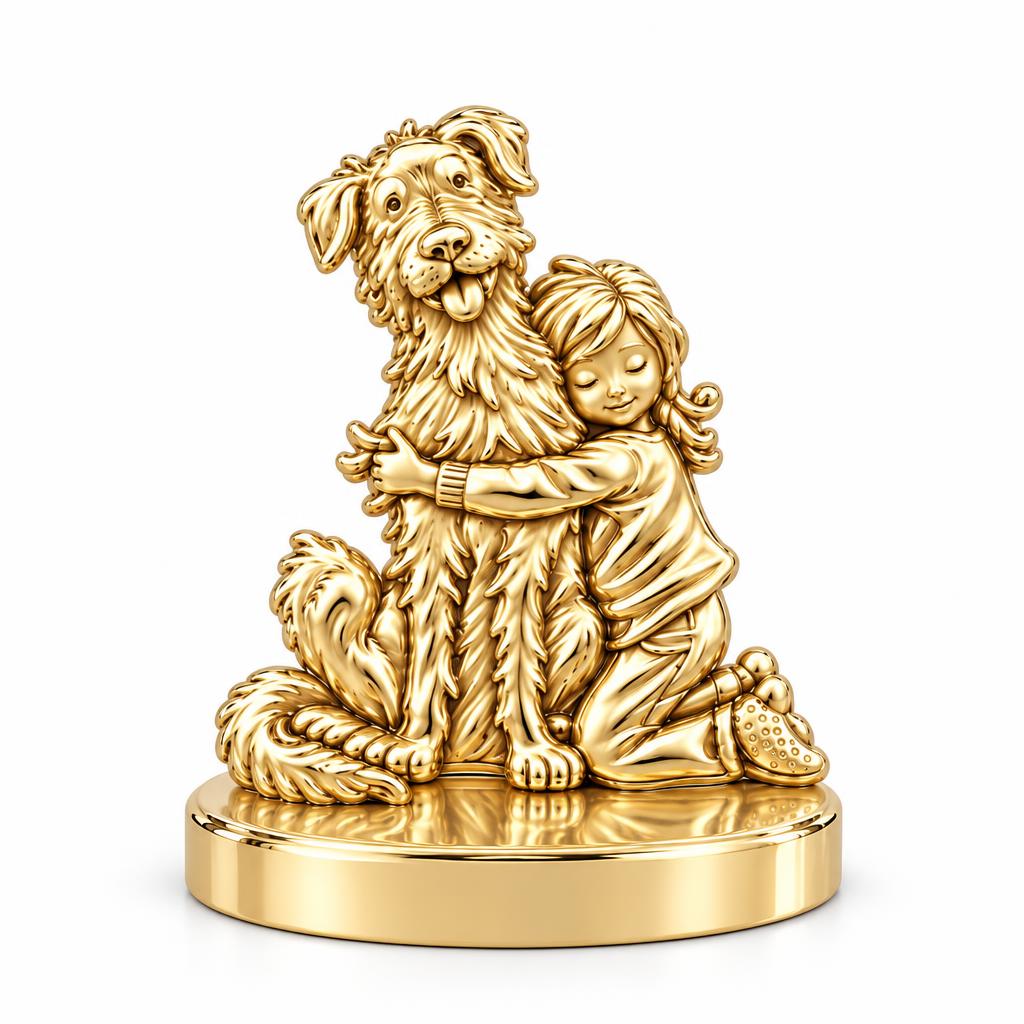 Best Friend Hug Keepsake Plaque – 18K gold, front view
