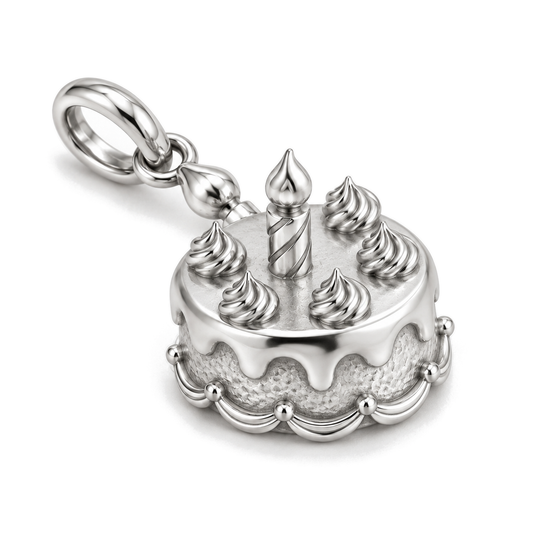 Birthday Wish Cake Charm — Silver Super Macro | charm-topics-remaining-444-2026-09-14 | topic-251