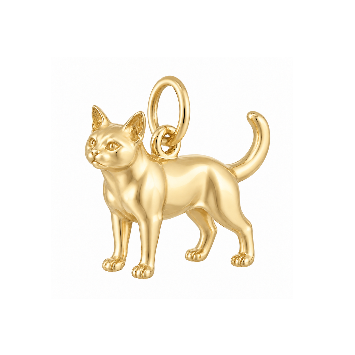 Domestic Shorthair — Cat Breed Charm and Polyester Cord Bracelet Set — Gold