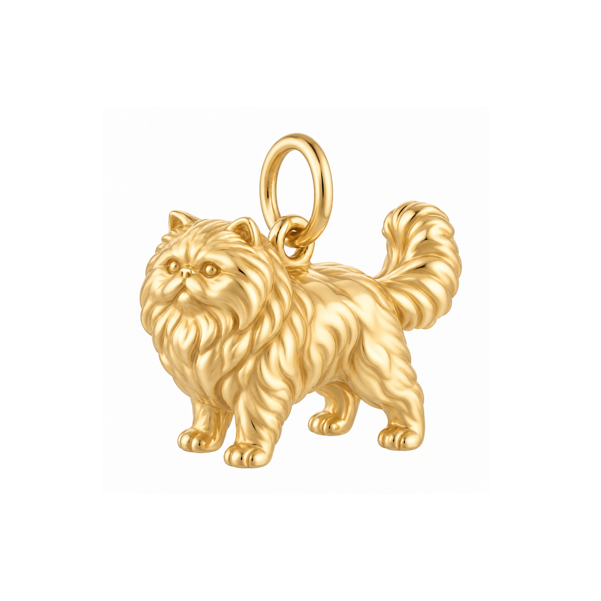 Persian — Cat Breed Charm and Polyester Cord Bracelet Set — Gold