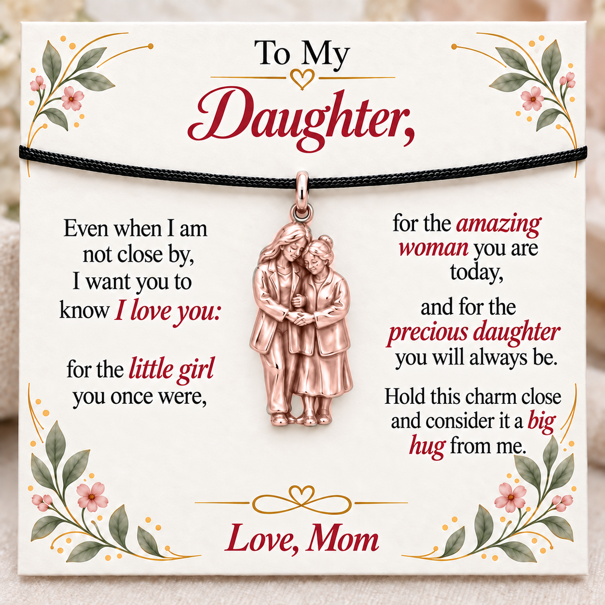 Joined Hands, A Daughter Always Treasured — Main image, rose gold finish