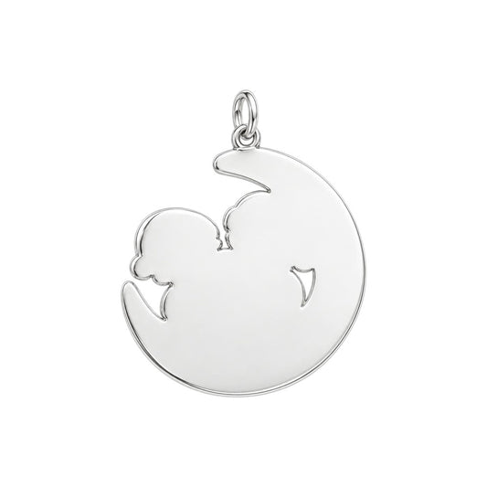 Christmas Moon Charm Bracelet – Personalized Grandparent Gift – back of the charm, engraving area