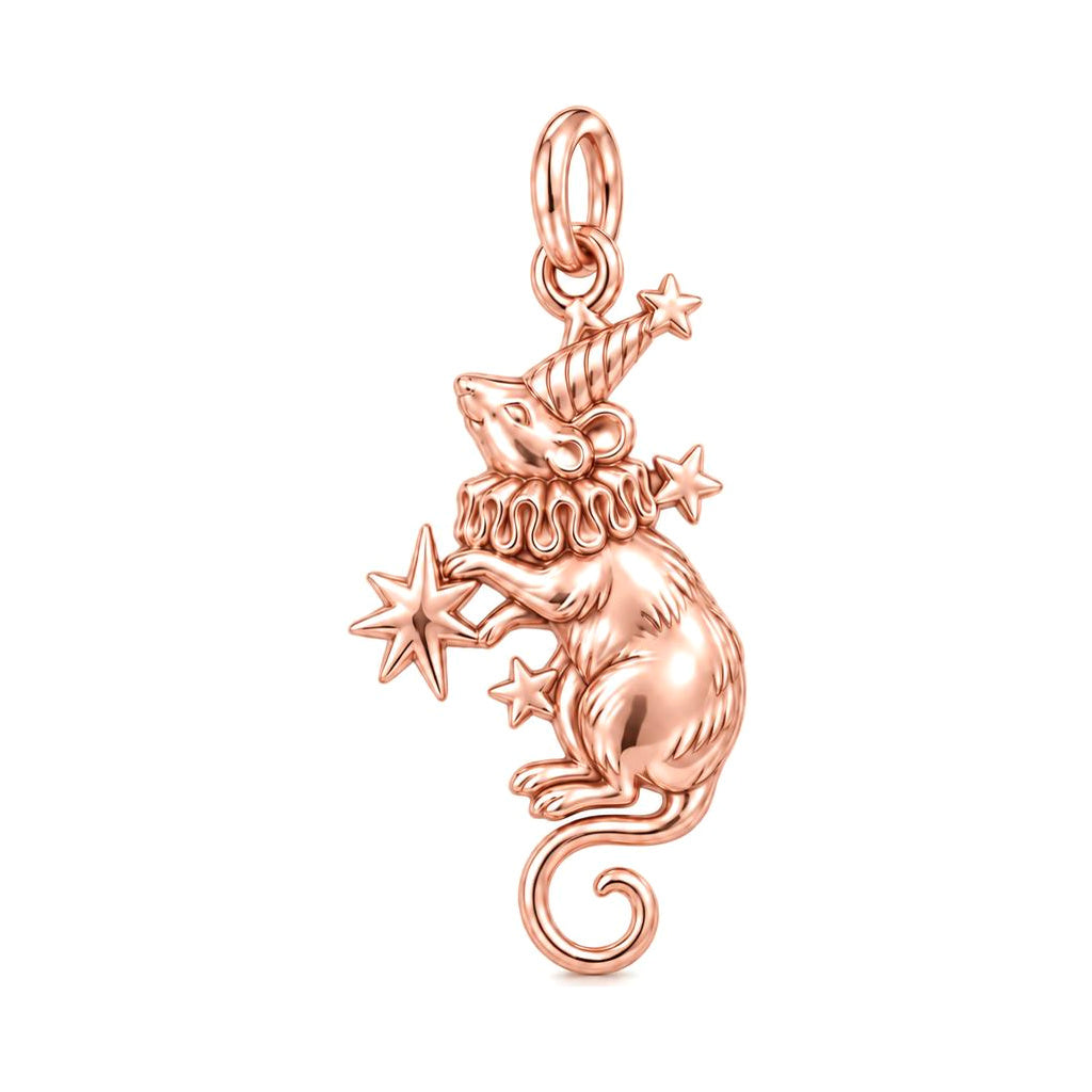 Circus Star Mouse Charm Bracelet – Personalized Mom Gift – rose gold charm, front view