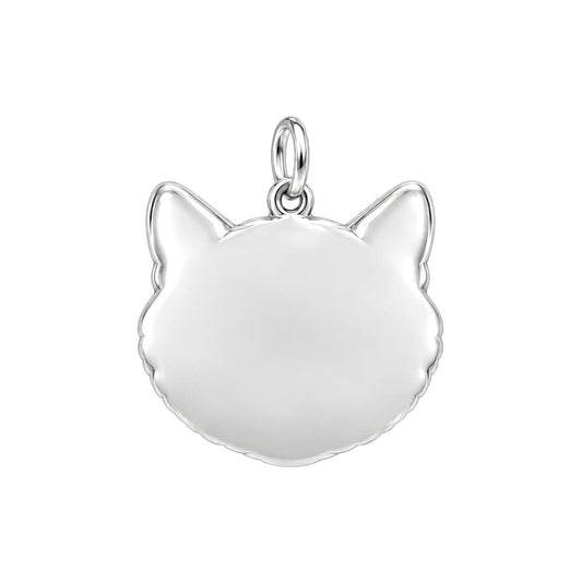 Contented Furry Friend Charm Bracelet – Personalized Cat Mom Gift – back of the charm, engraving area