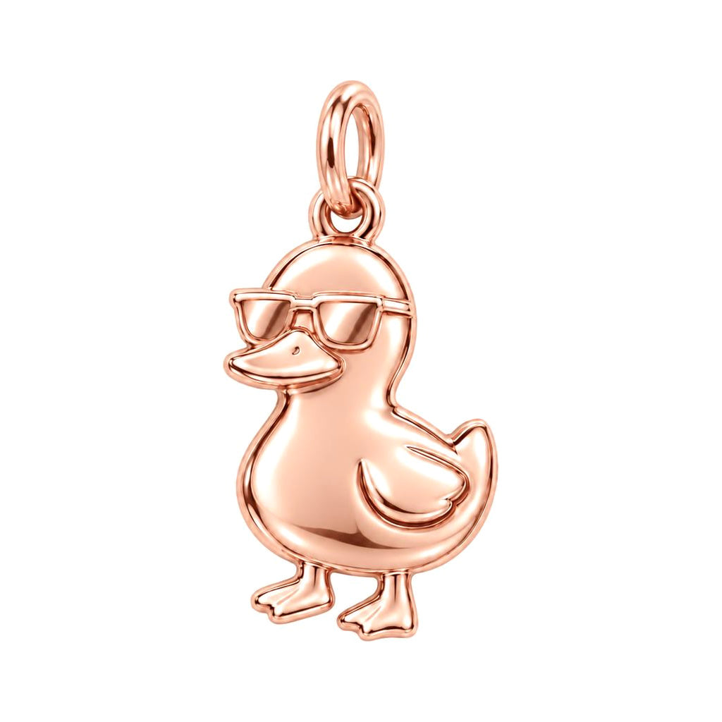 Cool Rubber Duckie Charm Bracelet – Personalized Son Gift – rose gold charm, front view