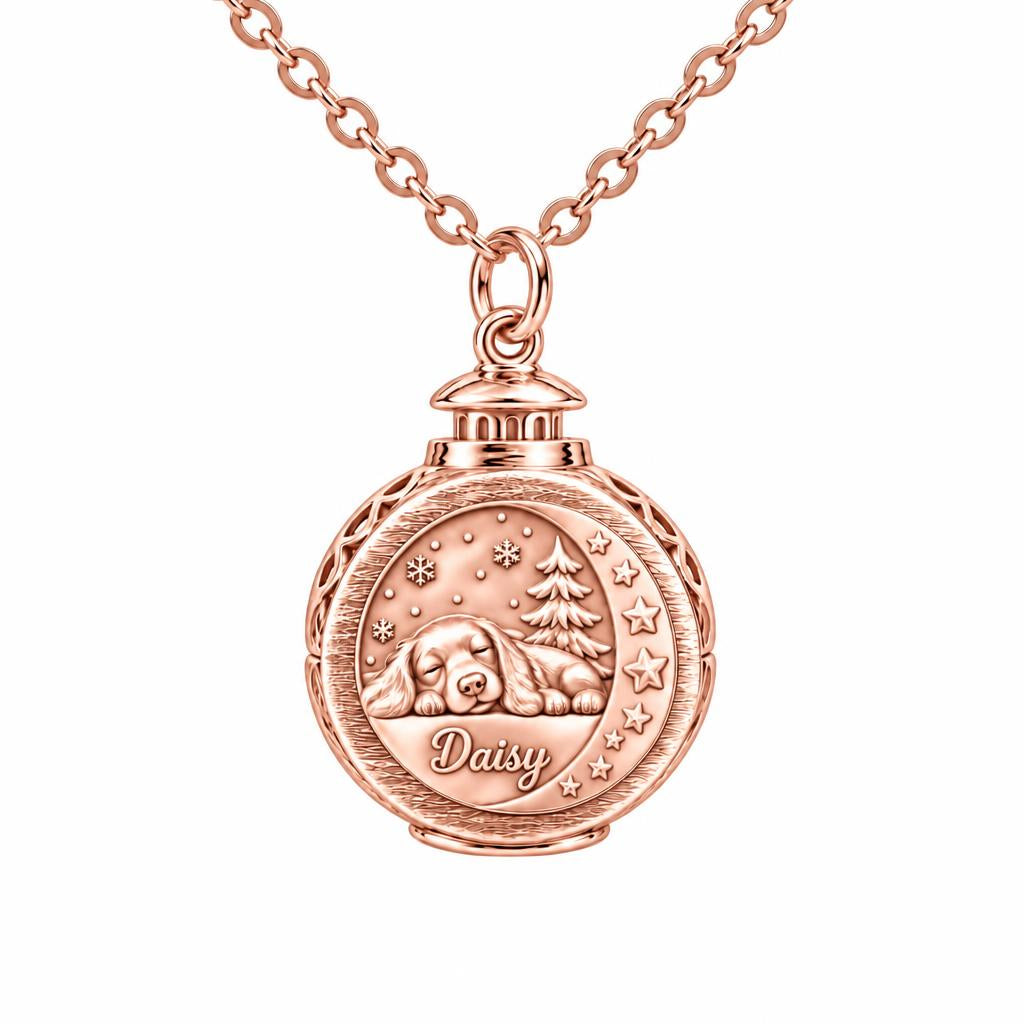 Daisy’s Cozy Winter Lantern Charm Necklace Set – rose gold, front view