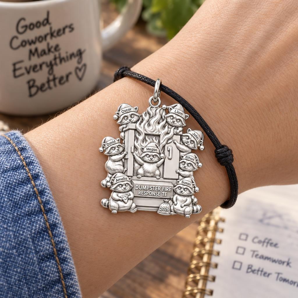 Dumpster Fire Team Charm Bracelet – Personalized Coworker Gift