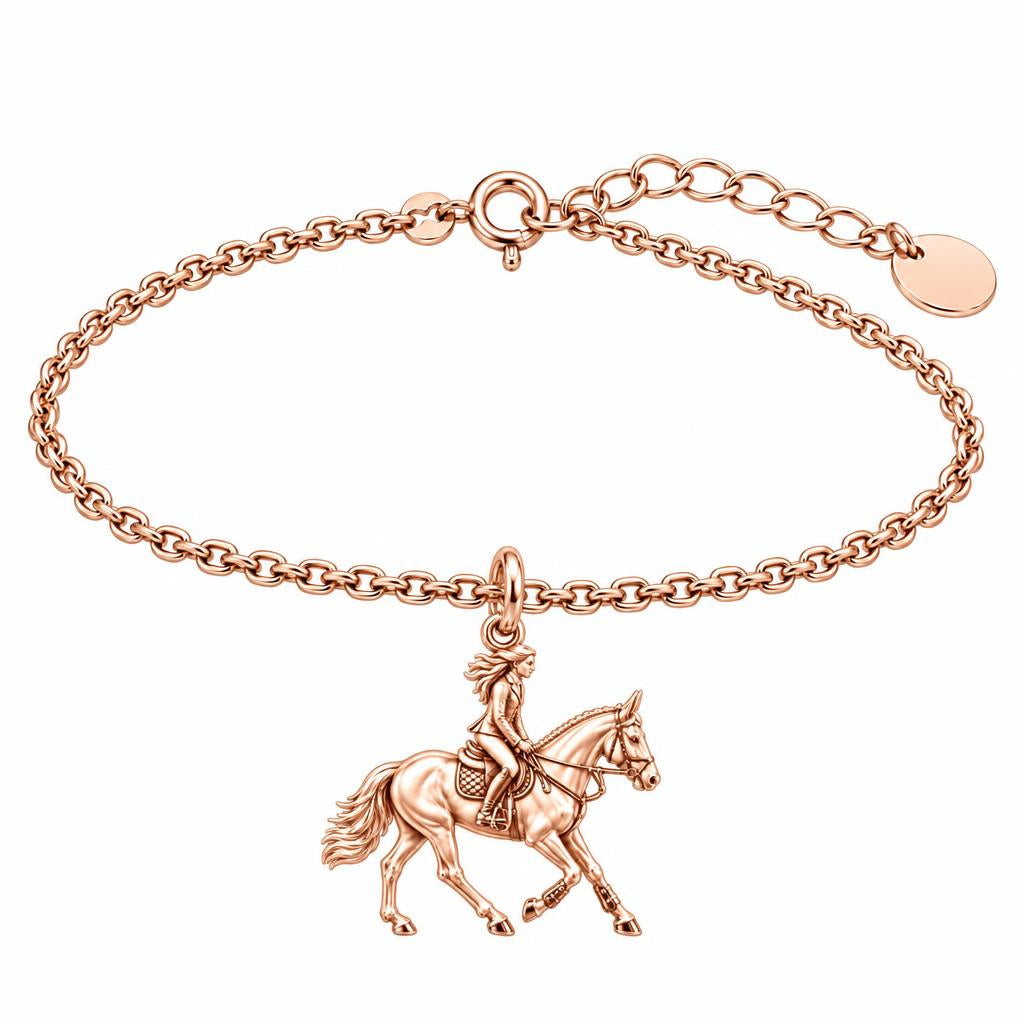 Equestrian Spirit Charm Bracelet Set – rose gold, front view