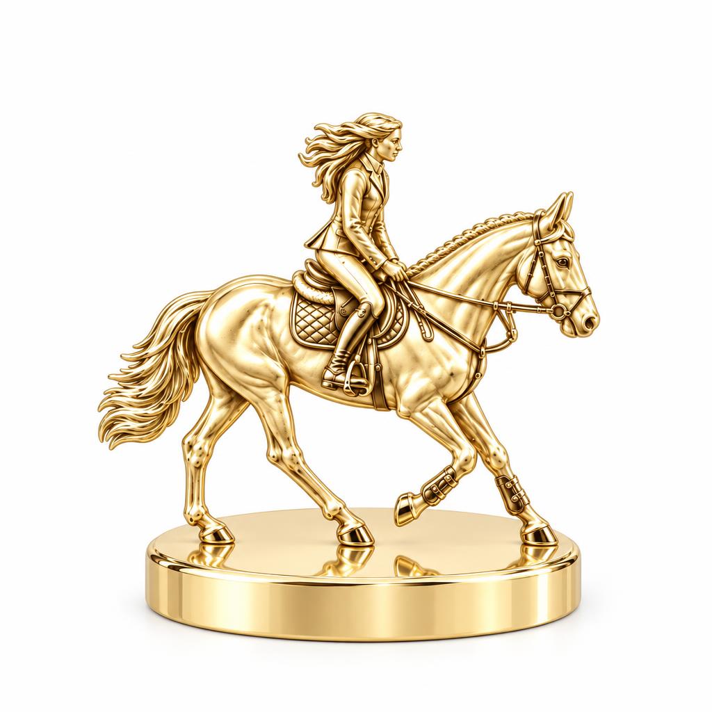 Equestrian Spirit Keepsake Plaque – 18K gold, front view
