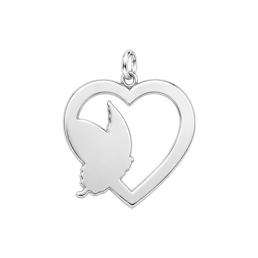Eternal Butterfly Heart Charm Bracelet – Personalized Memorial Gift – back of the charm, engraving area