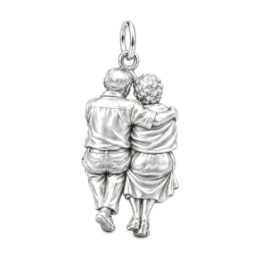 Eternal Couple Selfie Charm Bracelet – Personalized Couple Gift – back of the charm, engraving area