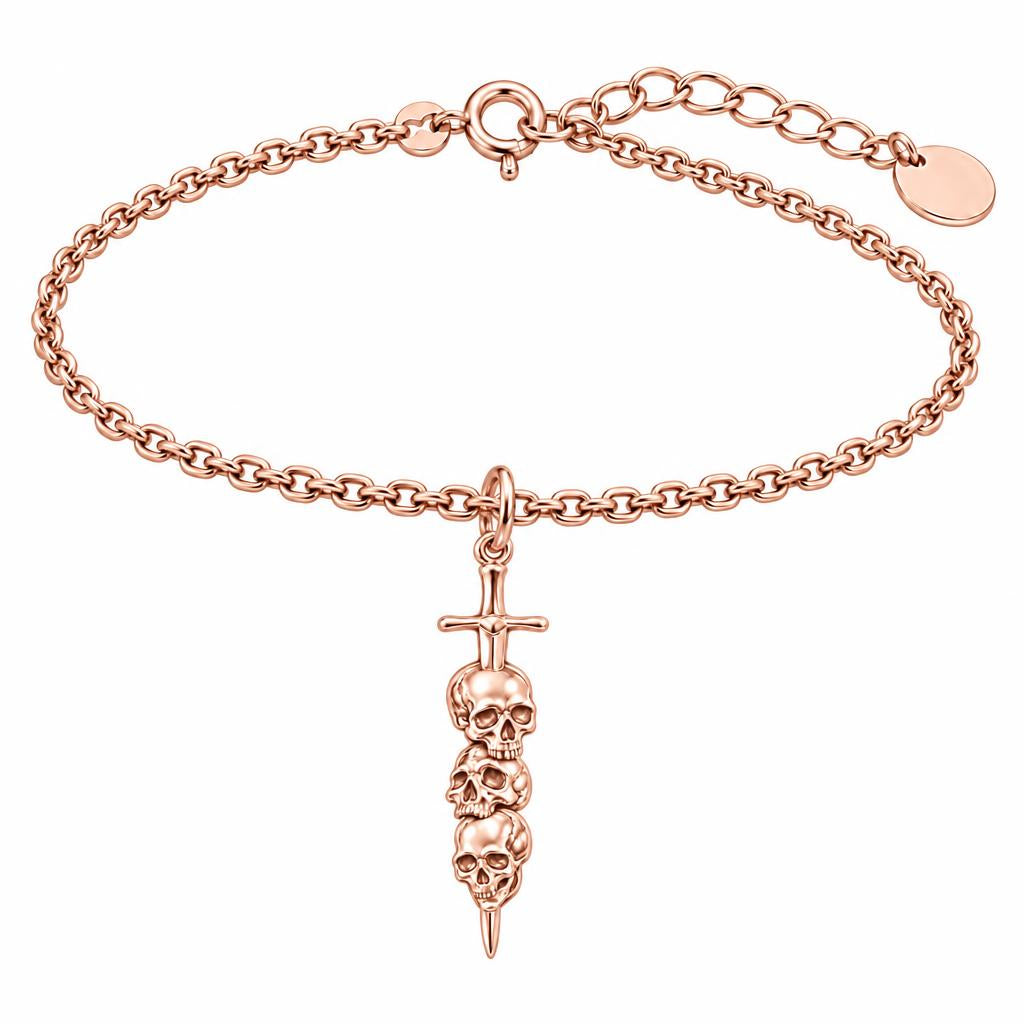 Eternal Guardian Sword Charm Bracelet Set – rose gold, front view