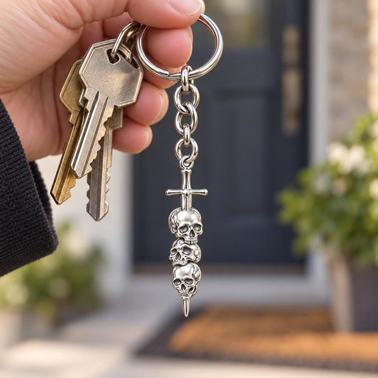 Eternal Guardian Sword Charm Keychain – worn / in use