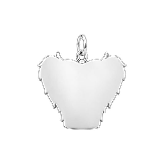 Eternal Light Angel Wings Charm Bracelet – Personalized Memorial Gift – back of the charm, engraving area